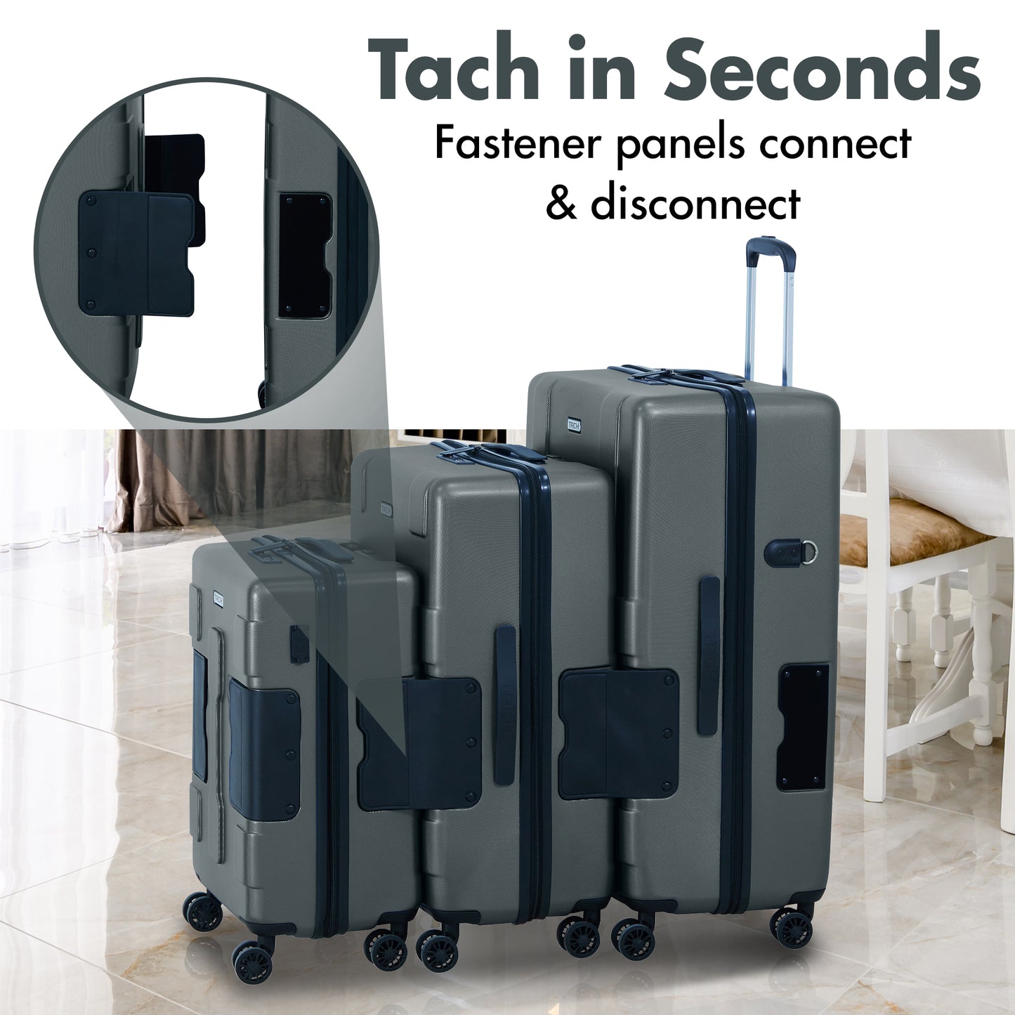 Arwani TACH Connectable 3 Pcs Luggage Set | 20, 24 & 28