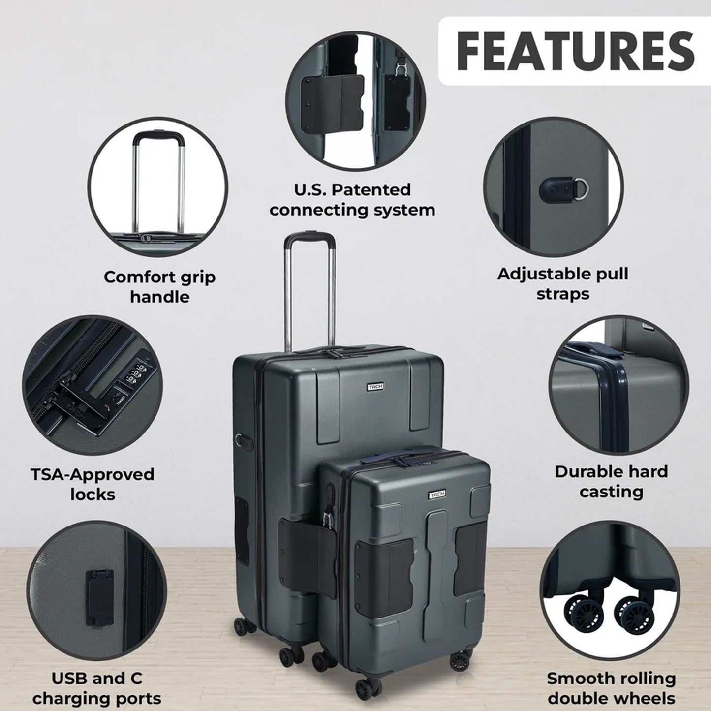 TACH V3.1 Connectable Luggage 2pc Set (Large + Carry-on, 28