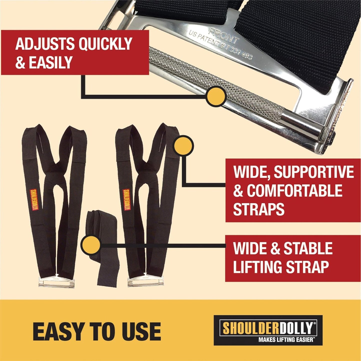 SHOULDER DOLLY Moving Straps for 2 Movers - DIY Store