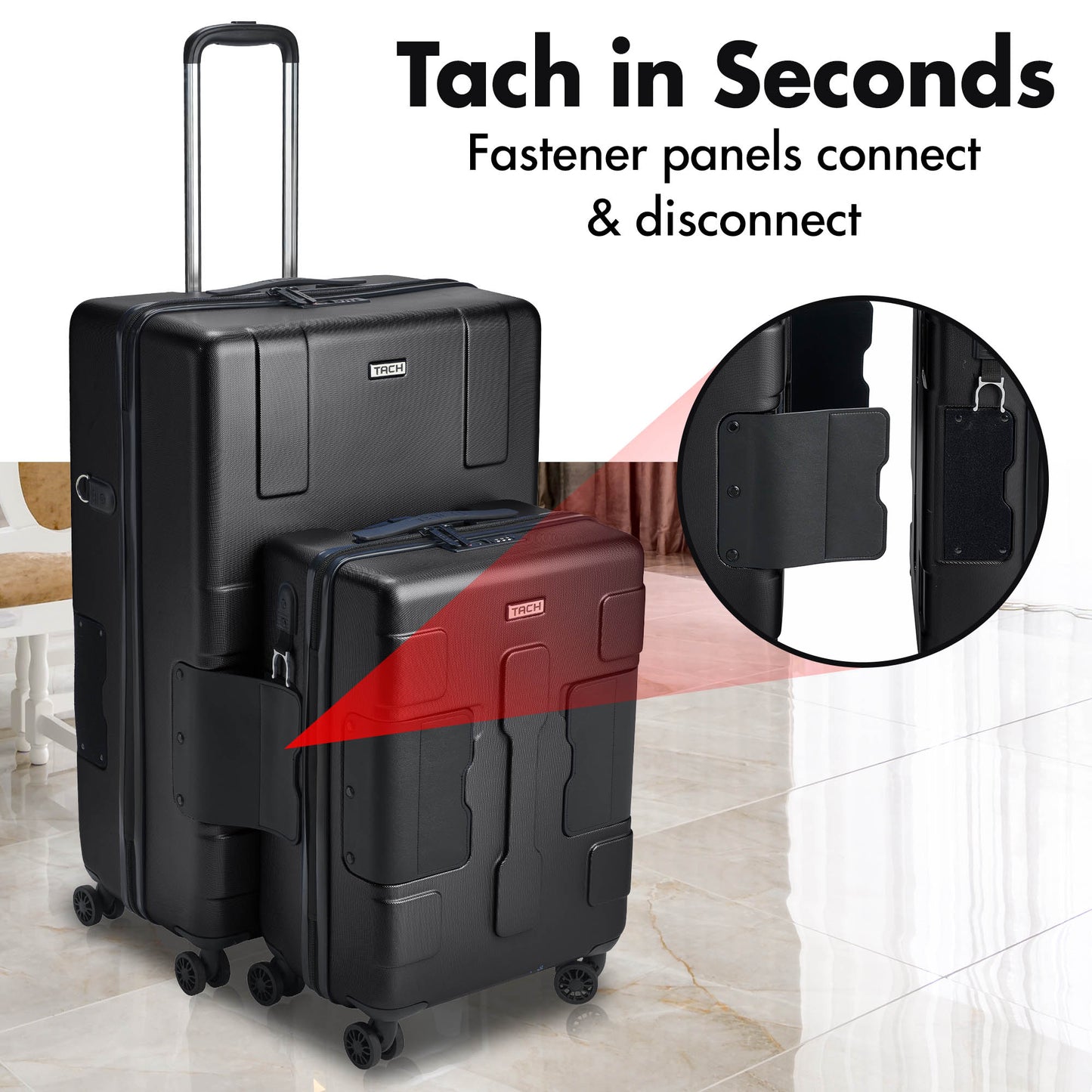 TACH Connectable Luggage 2pc Set Hard Shell Large + Carry-on 28