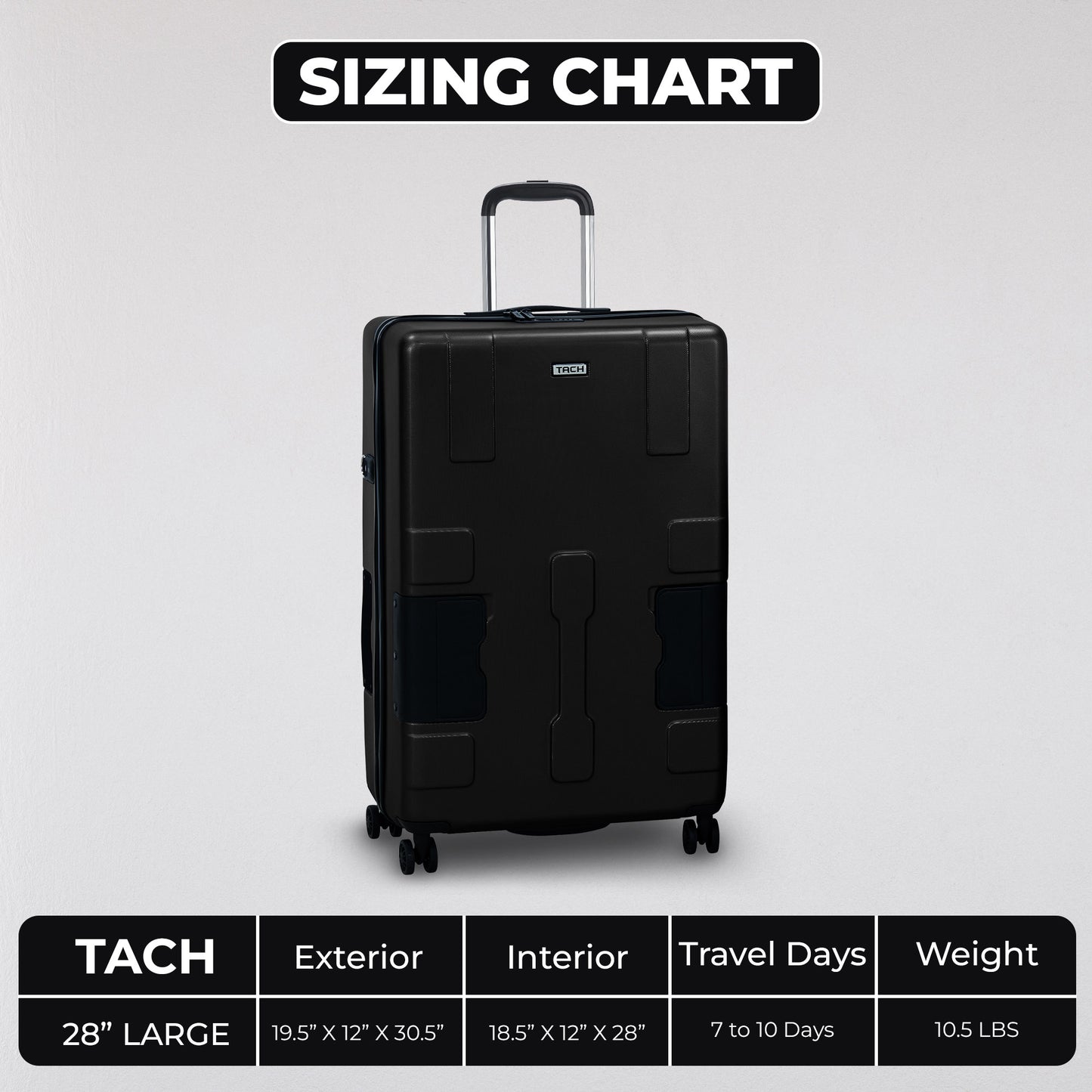 TACH V3.1 Connectable Luggage Bag, Single Large Size 28 inch, Hard Shell, TSA Lock, Patented Built-In Connecting System Easily Links 6 Bags - DIY Store