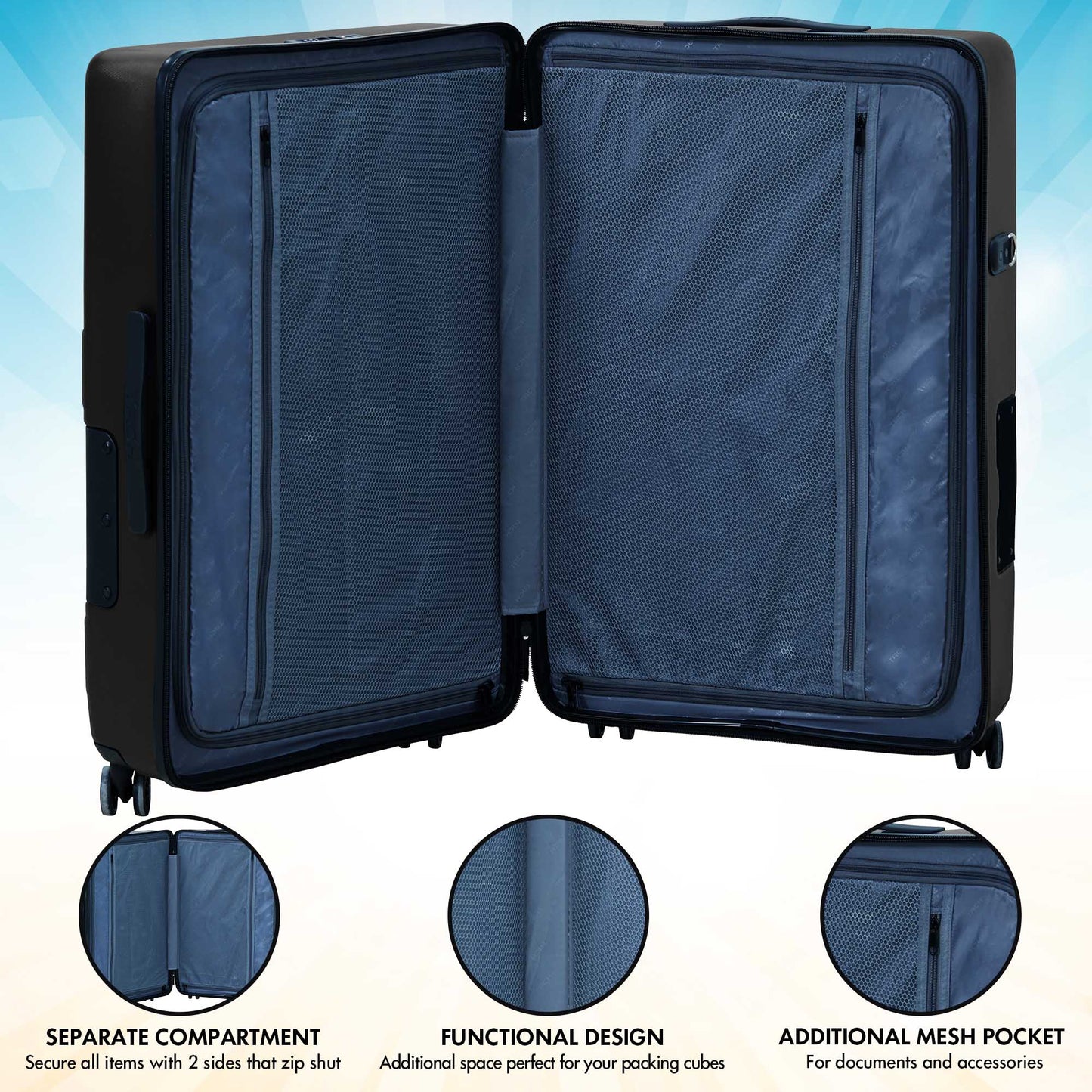TACH V3.1 Connectable Luggage Bag, Single Large Size 28 inch, Hard Shell, TSA Lock, Patented Built-In Connecting System Easily Links 6 Bags - DIY Store