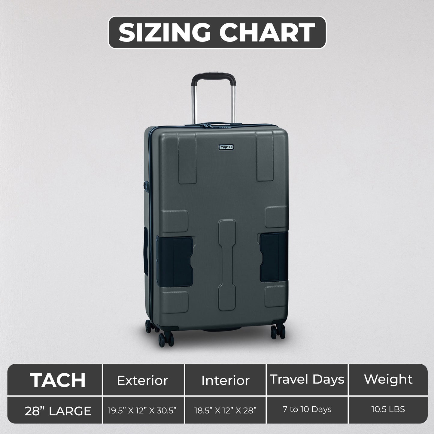 TACH V3.1 Connectable Luggage Bag, Single Large Size 28 inch, Hard Shell, TSA Lock, Patented Built-In Connecting System Easily Links 6 Bags - DIY Store