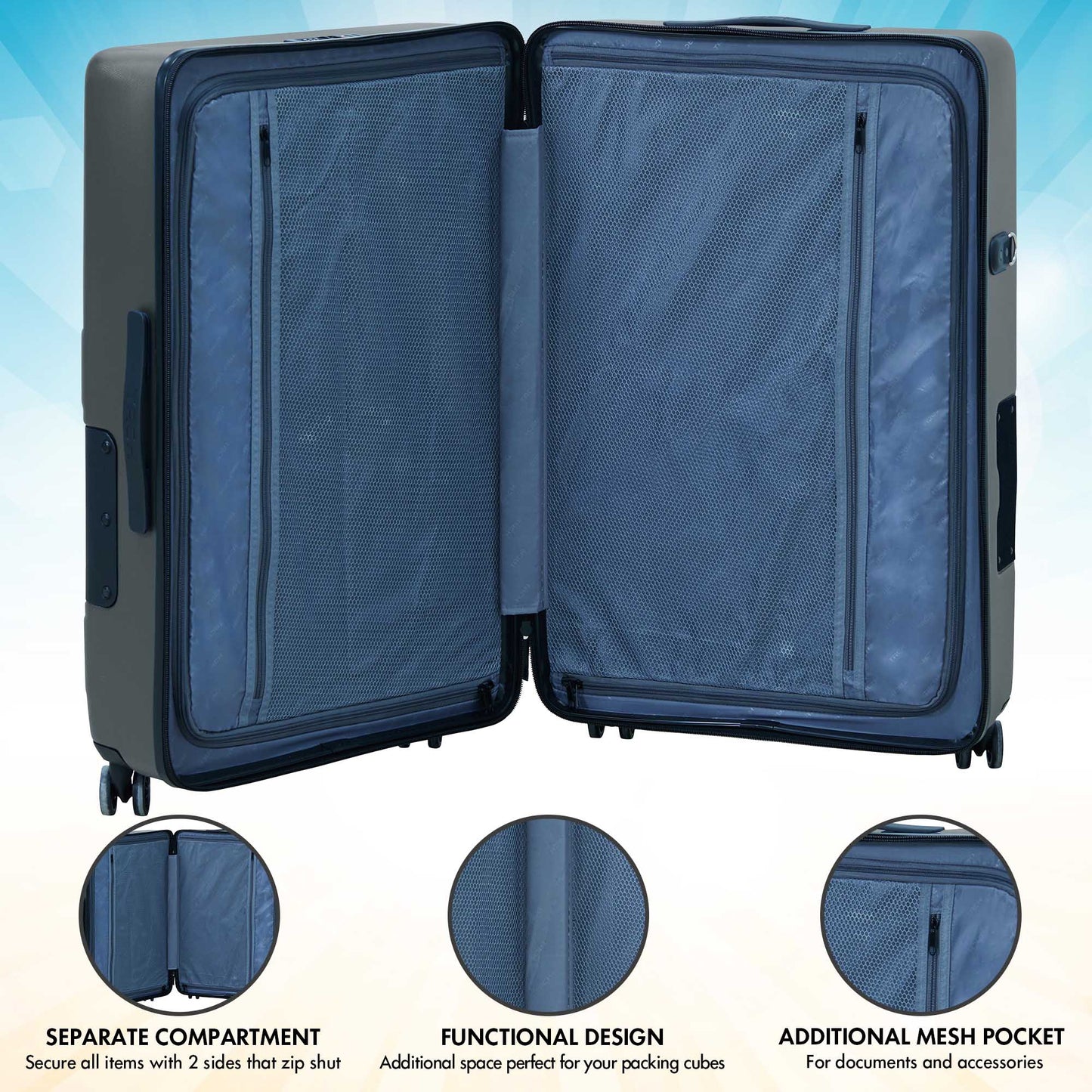 TACH V3.1 Connectable Luggage Bag, Single Large Size 28 inch, Hard Shell, TSA Lock, Patented Built-In Connecting System Easily Links 6 Bags - DIY Store