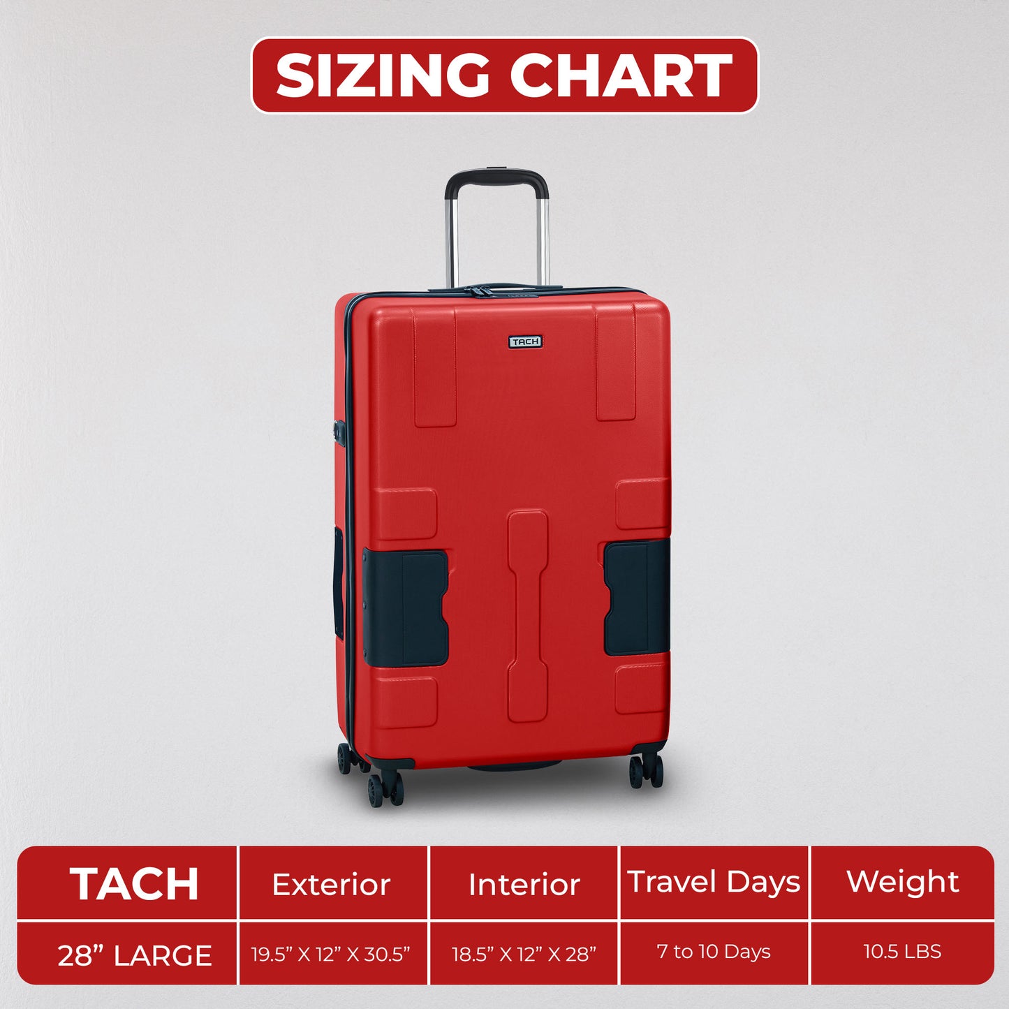 TACH V3.1 Connectable Luggage Bag, Single Large Size 28 inch, Hard Shell, TSA Lock, Patented Built-In Connecting System Easily Links 6 Bags - DIY Store