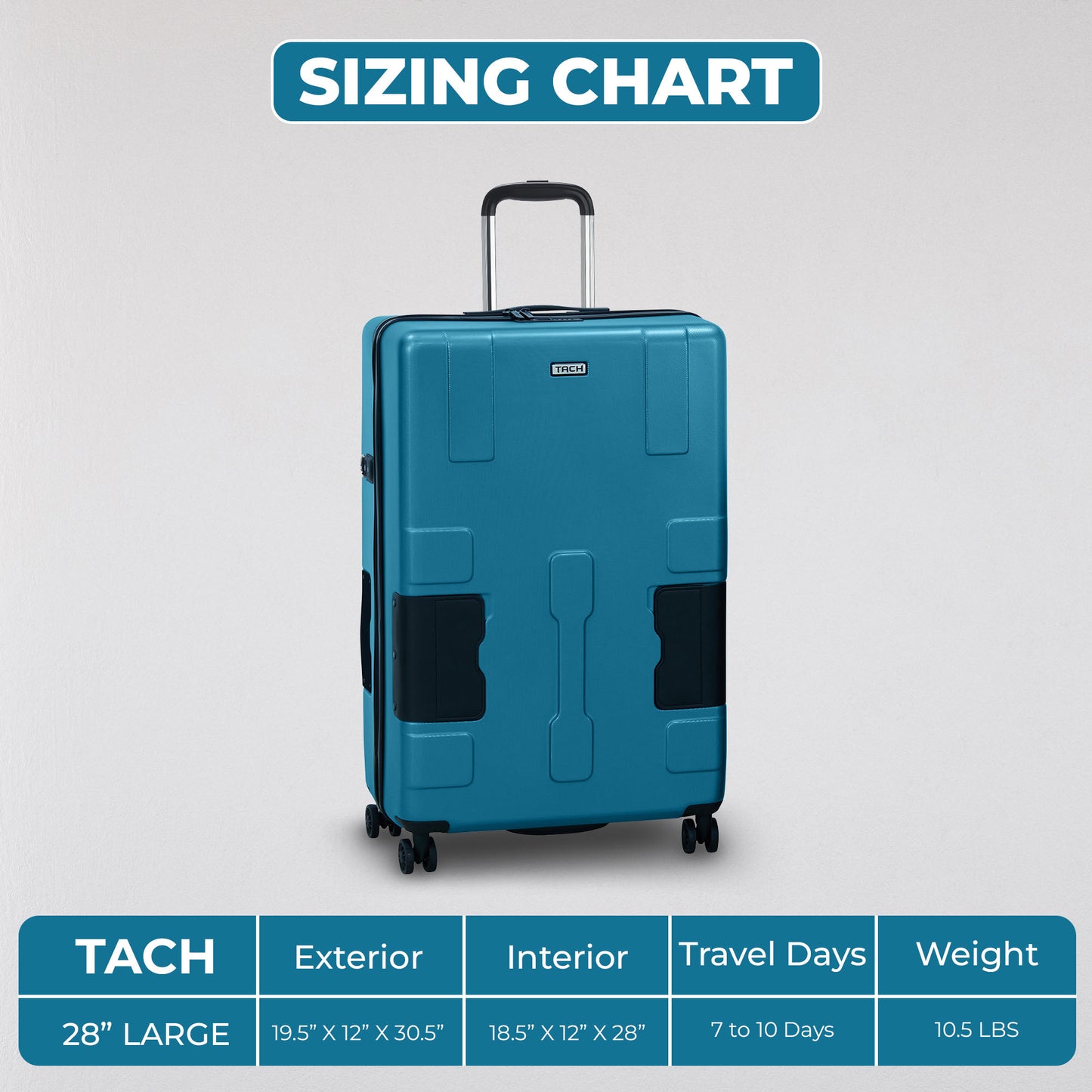 TACH V3.1 Connectable Luggage Bag, Single Large Size 28 inch, Hard Shell, TSA Lock, Patented Built-In Connecting System Easily Links 6 Bags - DIY Store