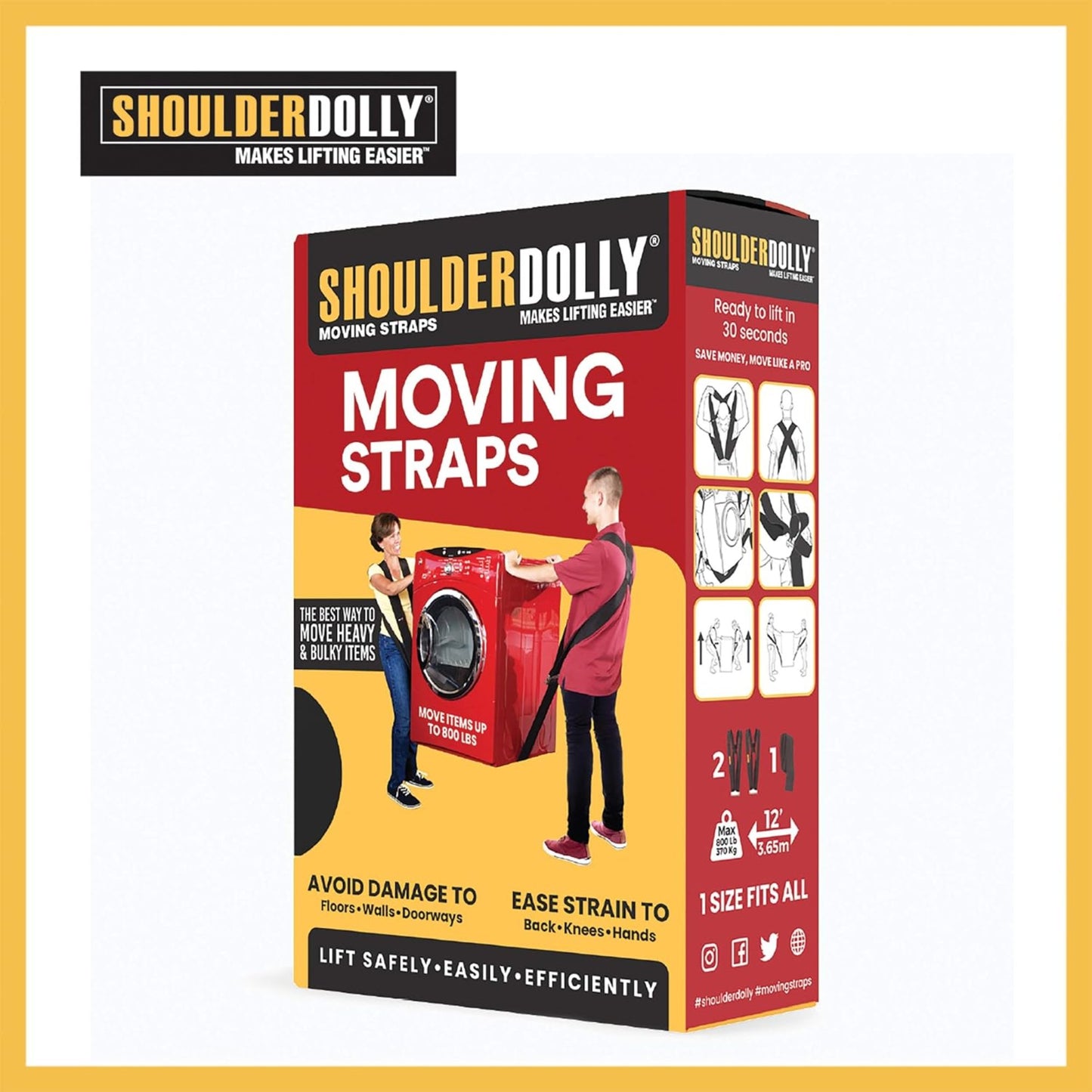 SHOULDER DOLLY Moving Straps for 2 Movers - DIY Store