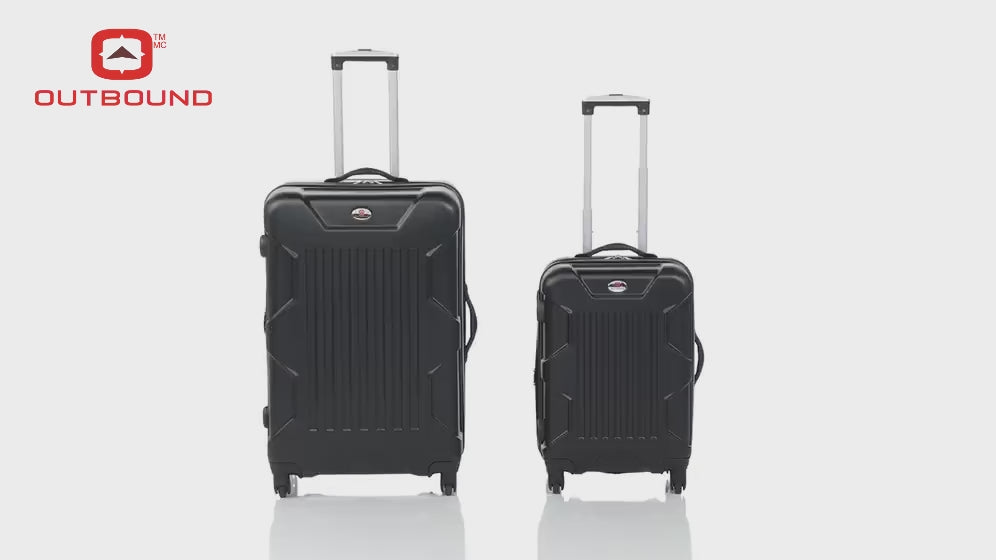 OUTBOUND 2-Piece Hardside Luggage Set, Large 28 + Carry-on 20 inch - Black