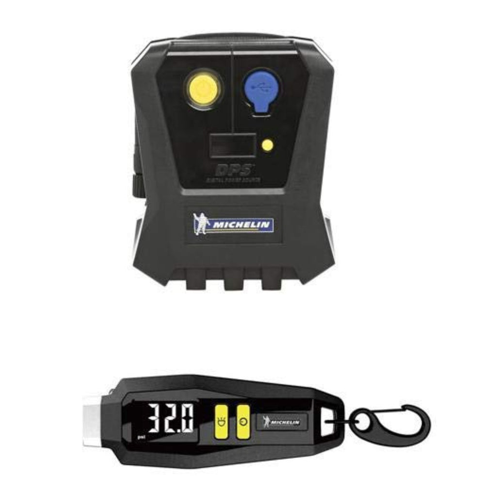 Arwani MICHELIN Digital Micro Tire Inflator (12264) With Digital Tire Pressure Gauge (12290) Combo 