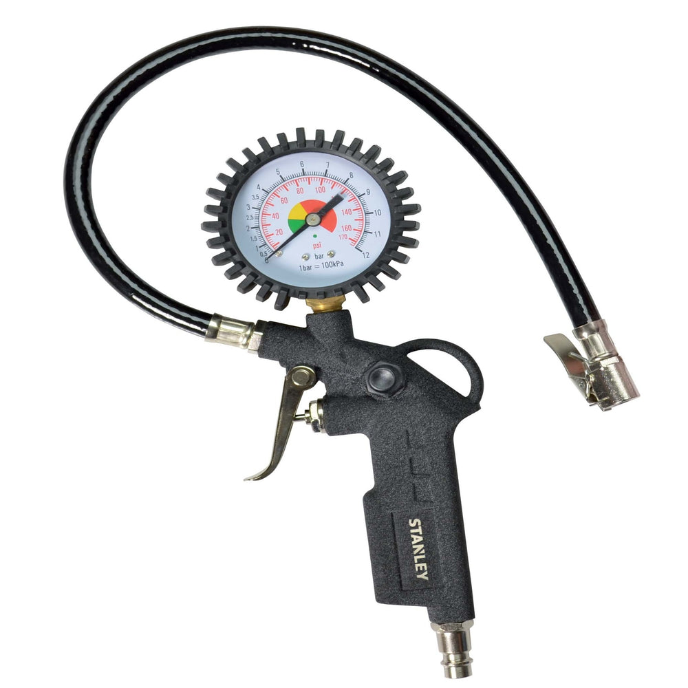 STANLEY Tyre Inflating Gun with Flexible Hose and Analog Gauge - Arwani 