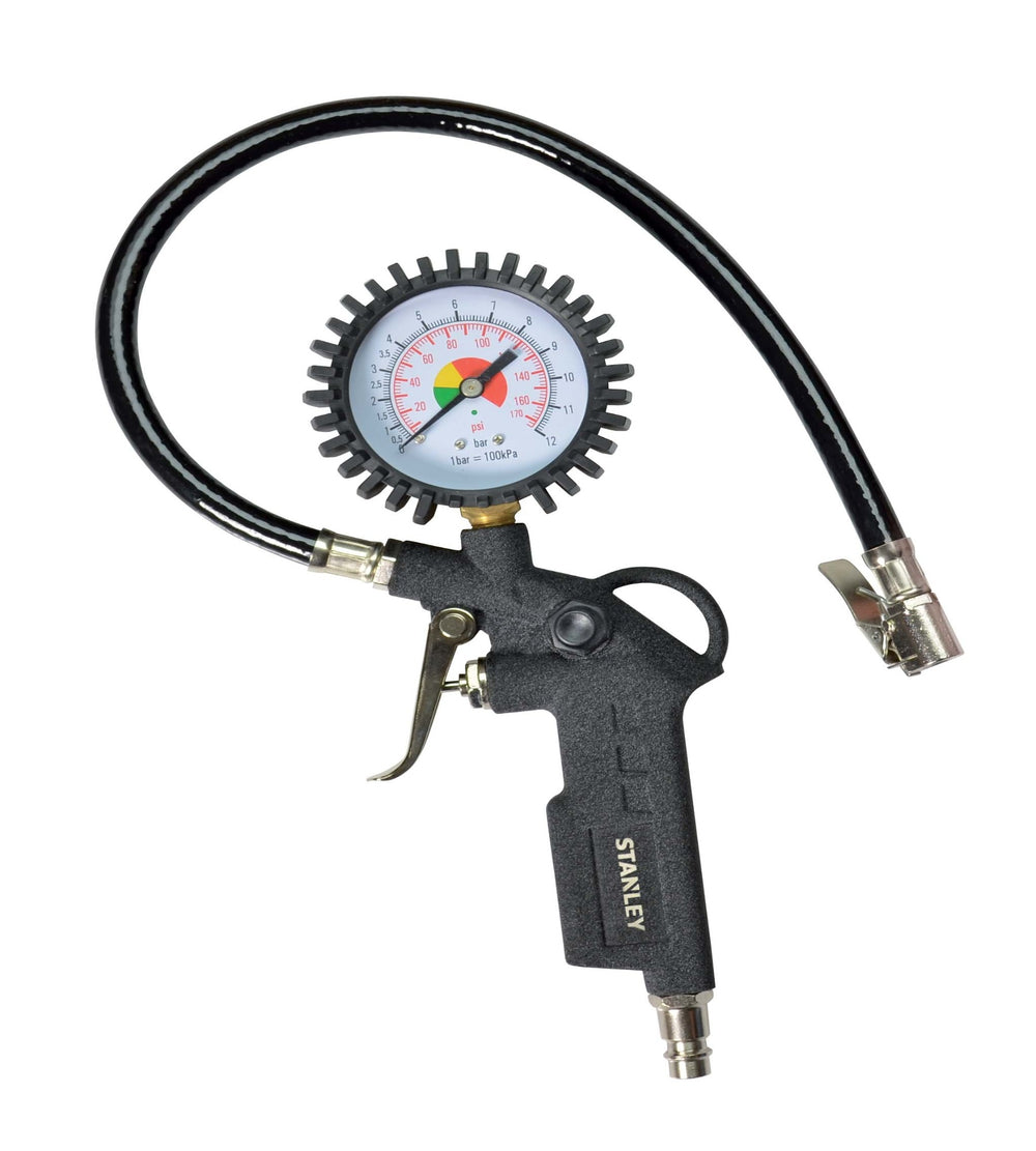 STANLEY Tyre Inflating Gun with Flexible Hose and Analog Gauge - Arwani 