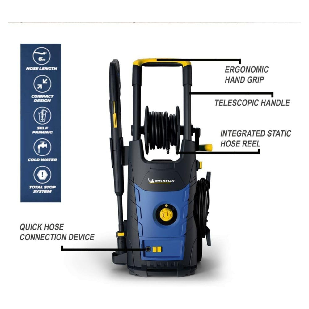 
                      
                        Arwani MICHELIN MPX19EH High Pressure Washer, 1900 W, 140 Bar, 460 L/H with AQUASWEEPER Cleaning & Washing Brush 
                      
                    