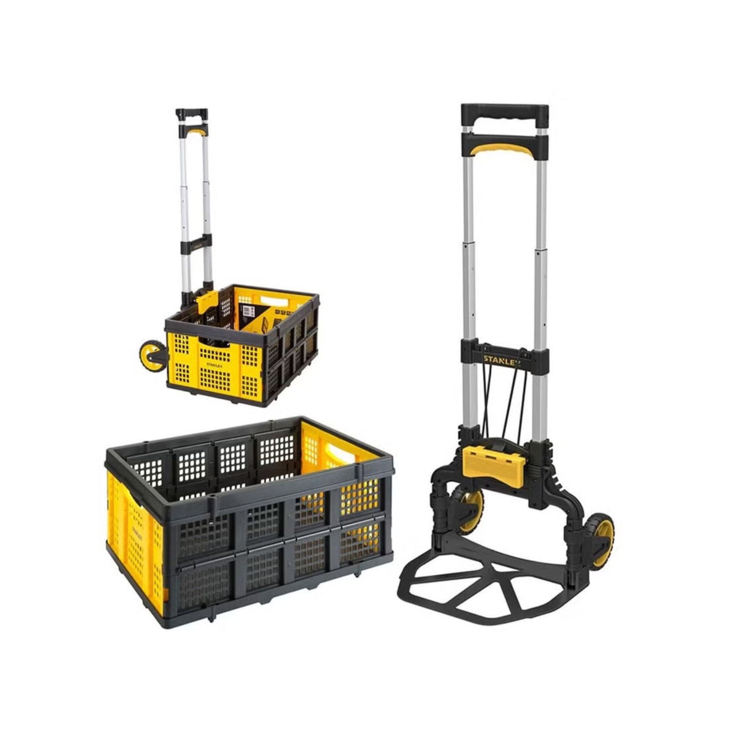 STANLEY Folding Hand Truck 60Kg Load Capacity with Folding Basket