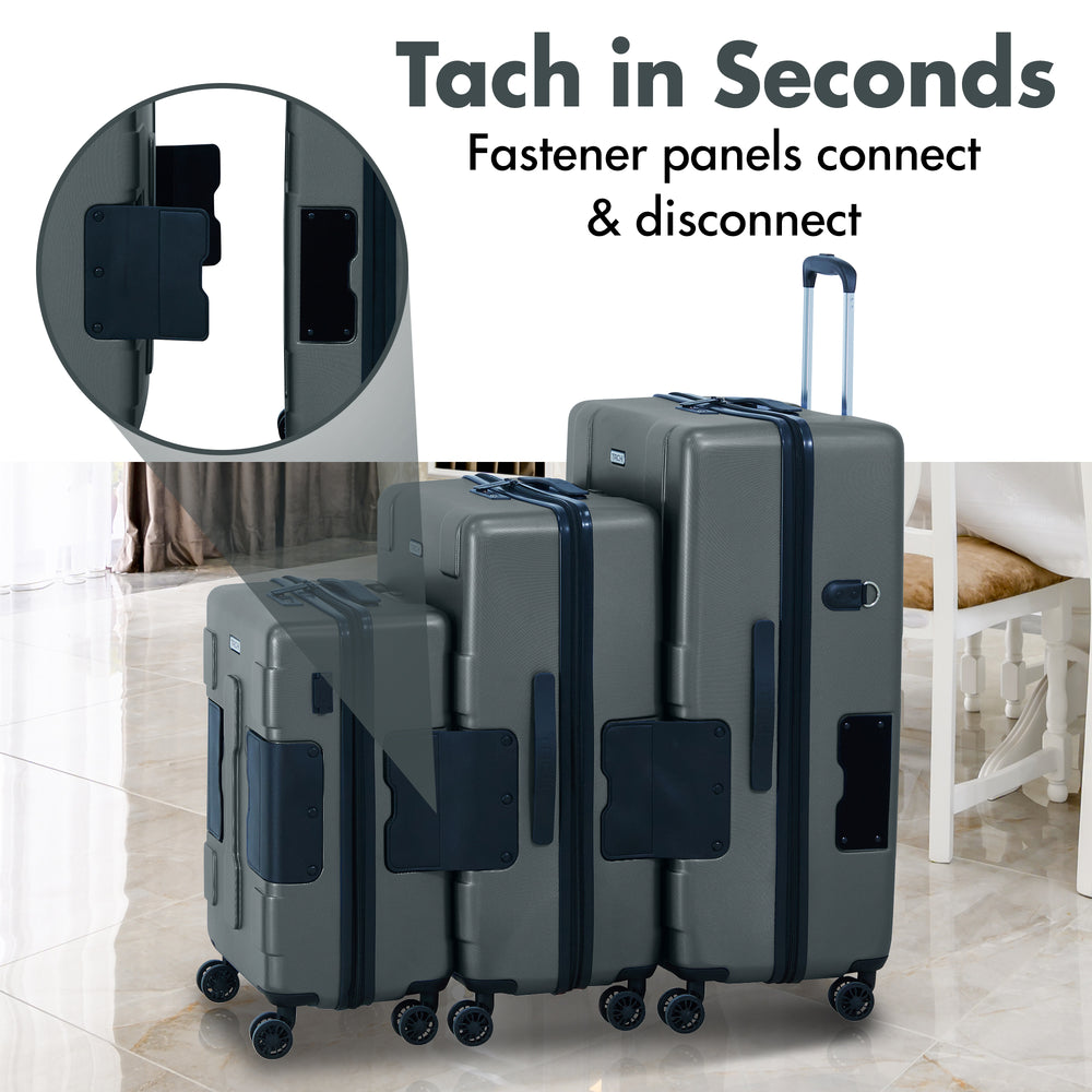 
                  
                    Arwani TACH Connectable 3 Pcs Luggage Set | 20, 24 & 28" Spinner Luggage with TSA Locks | Patented Built-In Connecting System Easily Links 6 Bags (Set of 3) 
                  
                