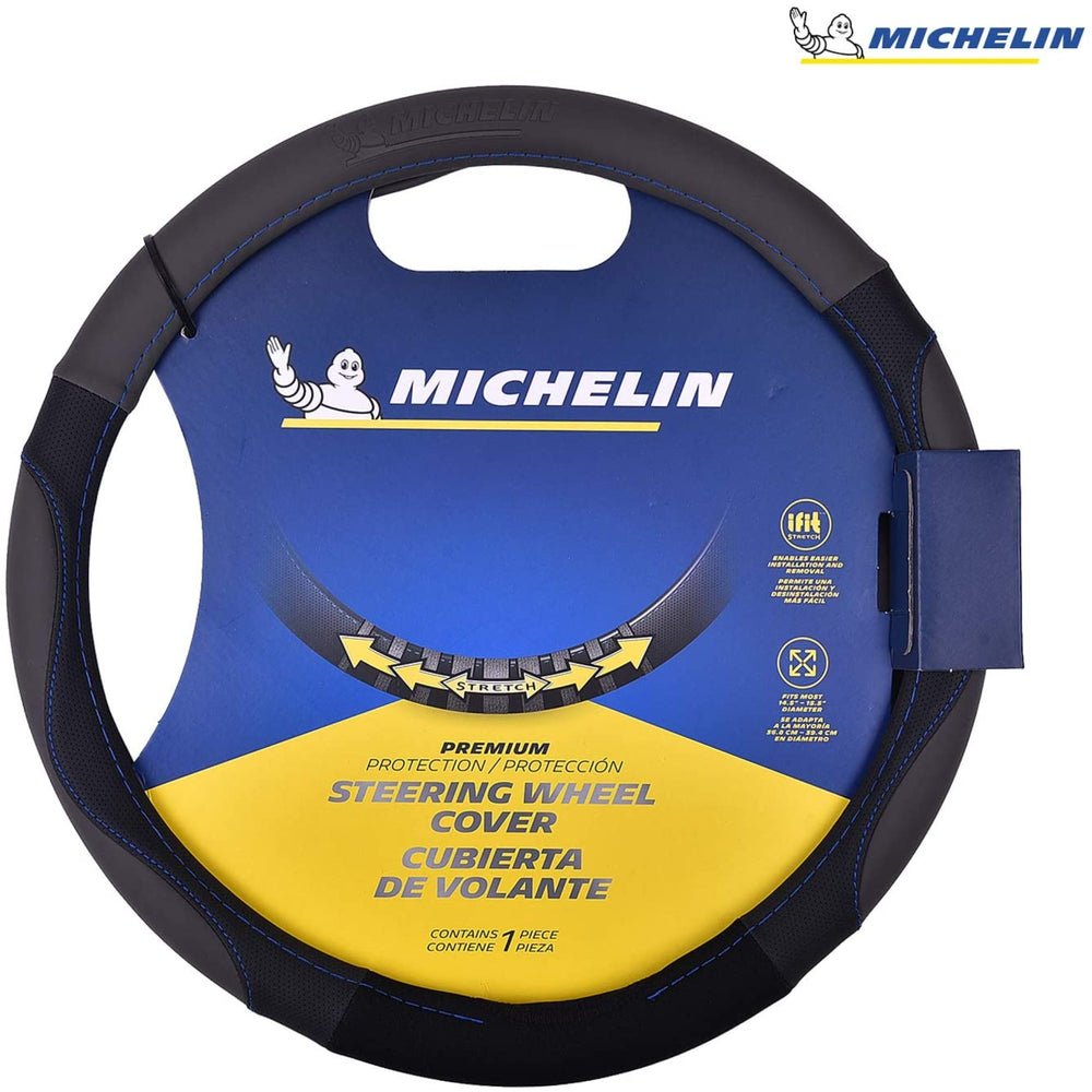 
                  
                    MICHELIN Premium Faux Leather Steering Wheel Cover Blue Stich Color - W33269 - Arwani 
                  
                