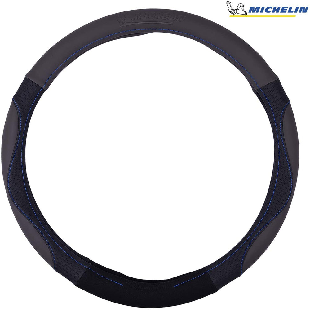 
                  
                    MICHELIN Premium Faux Leather Steering Wheel Cover Blue Stich Color - W33269 - Arwani 
                  
                