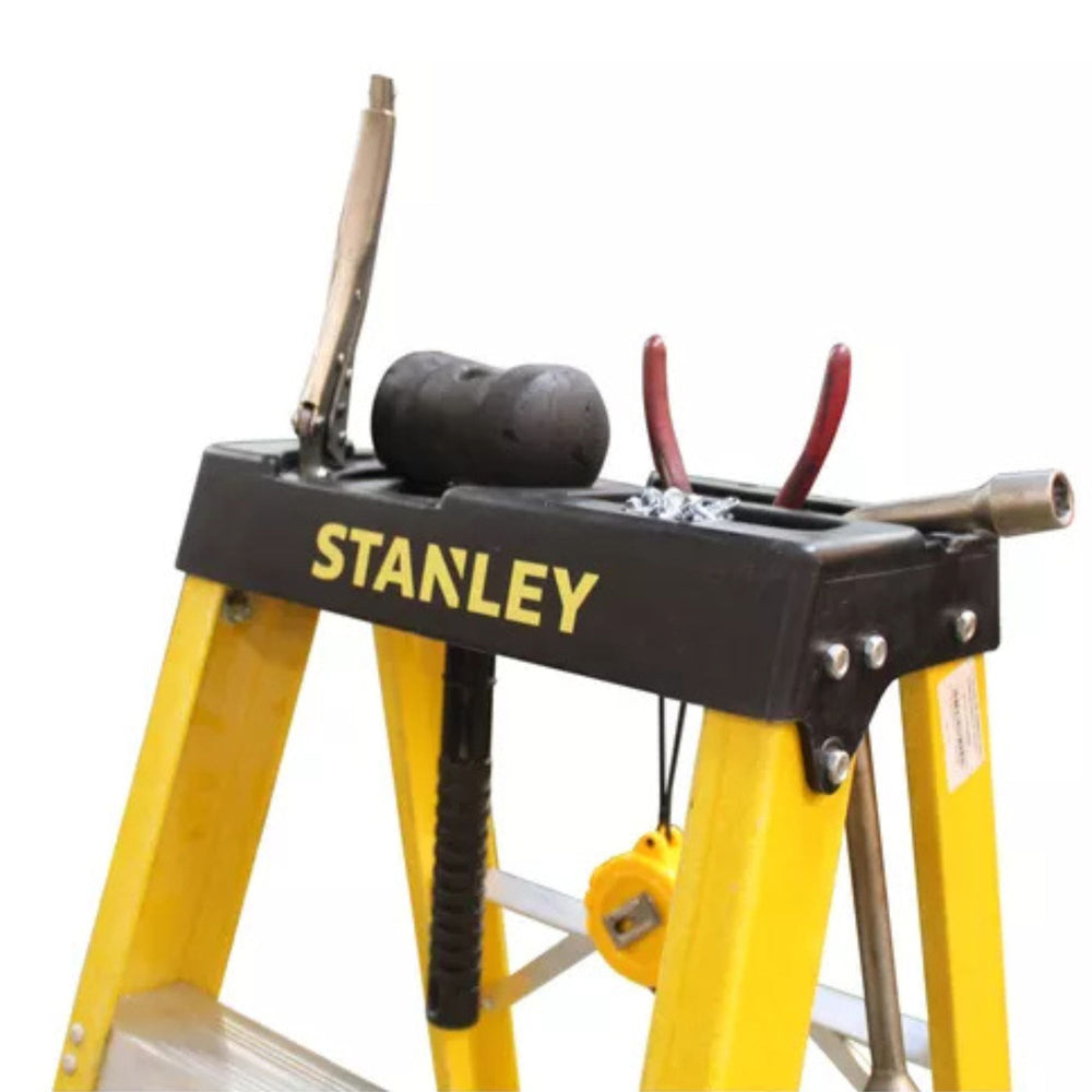 
                      
                        STANLEY Step Ladder 7 Steps Fiberglass Ladder Anti Slip Steps Non-Slip Rubber Edge Guards 150 Kg Loading Capacity EN131 Approved
                      
                    