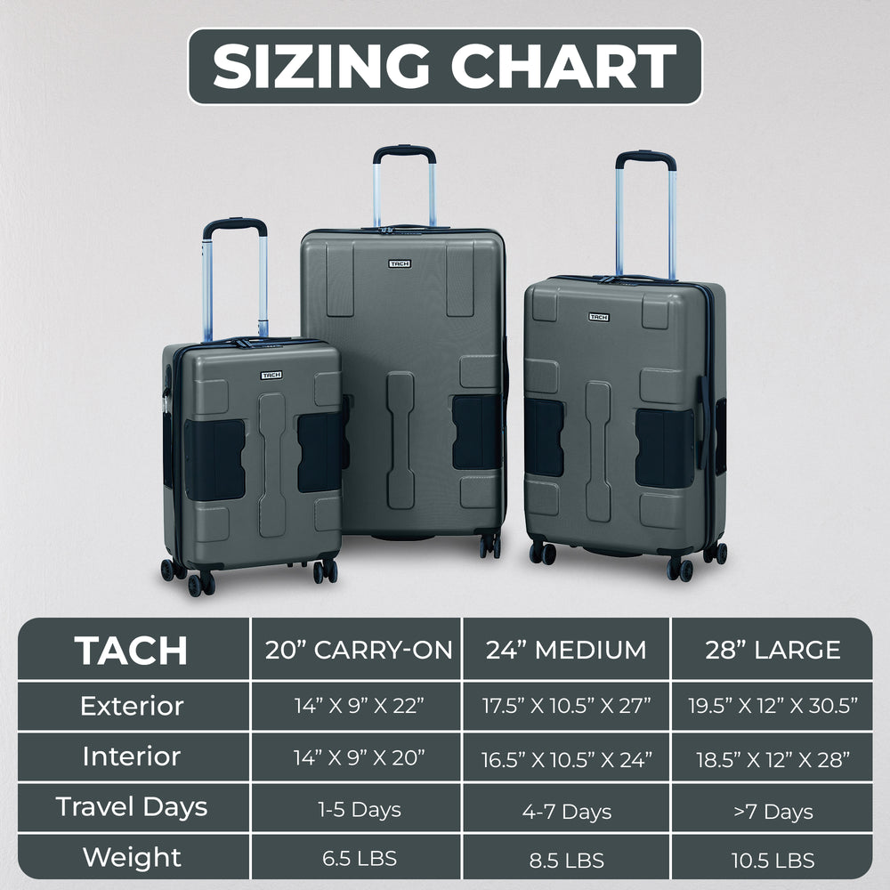 
                      
                        Arwani TACH Connectable 3 Pcs Luggage Set | 20, 24 & 28" Spinner Luggage with TSA Locks | Patented Built-In Connecting System Easily Links 6 Bags (Set of 3) 
                      
                    