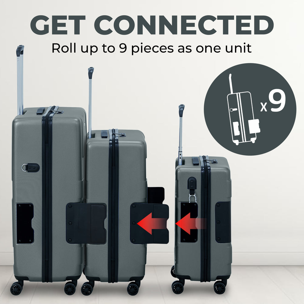 
                  
                    Arwani TACH Connectable 3 Pcs Luggage Set | 20, 24 & 28" Spinner Luggage with TSA Locks | Patented Built-In Connecting System Easily Links 6 Bags (Set of 3) 
                  
                