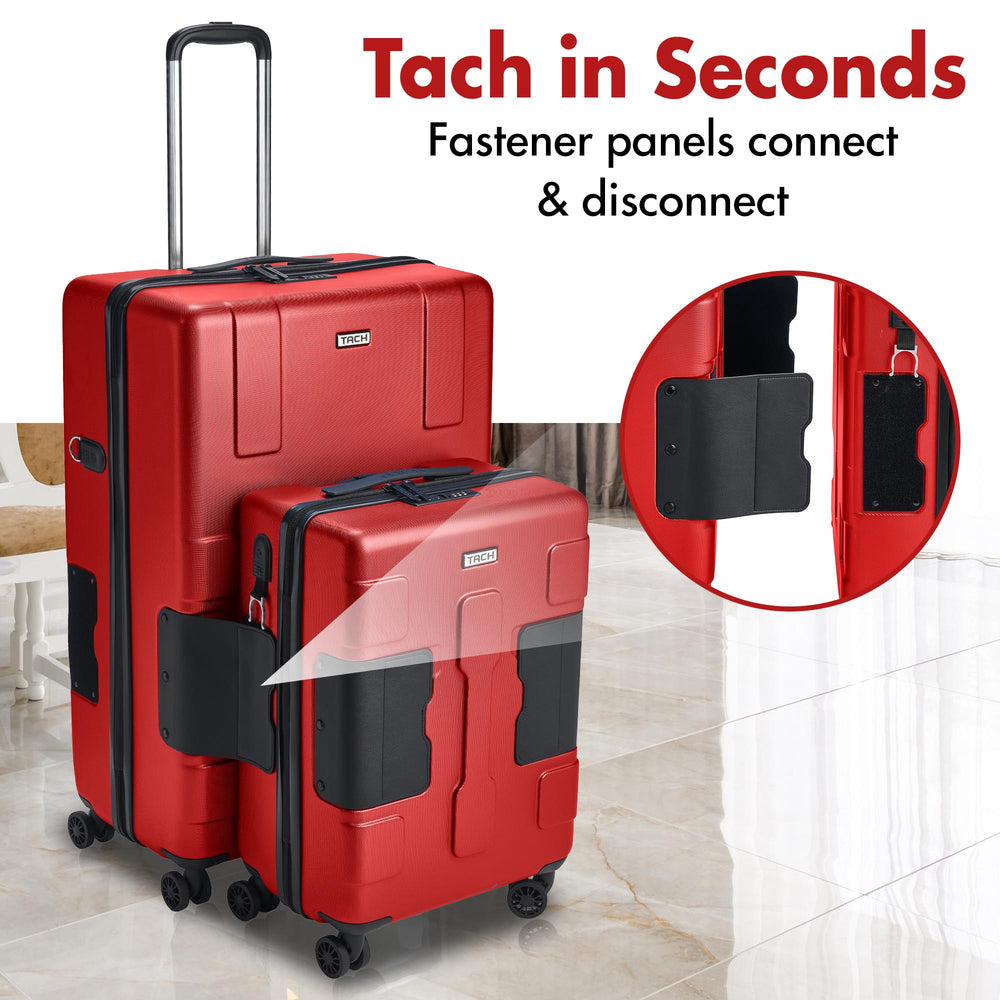 
                      
                        TACH Connectable Luggage 2pc Set Hard Shell Large + Carry-on 28"/20" inches - Arwani 
                      
                    