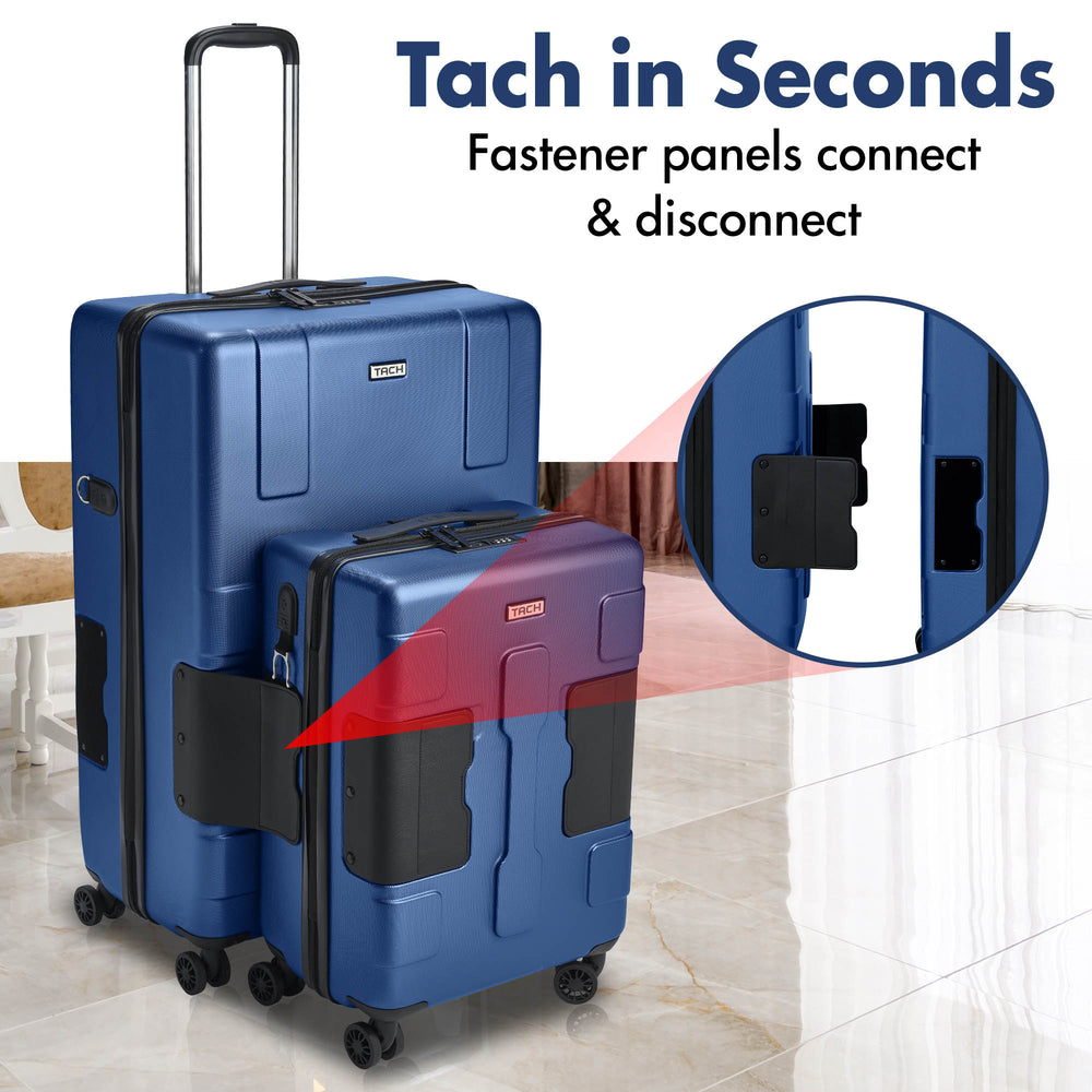 
                      
                        TACH Connectable Luggage 2pc Set Hard Shell Large + Carry-on 28"/20" inches - Arwani 
                      
                    