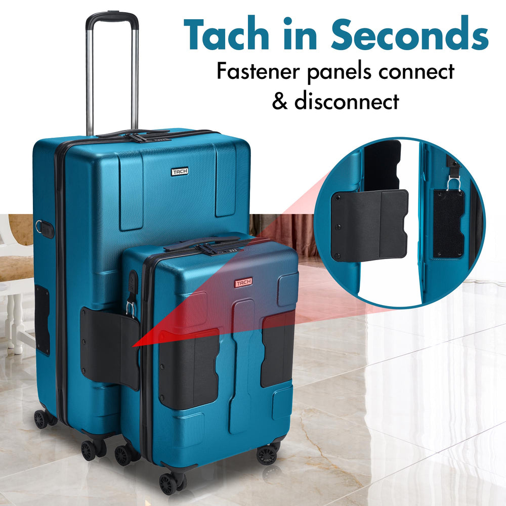 
                      
                        TACH Connectable Luggage 2pc Set Hard Shell Large + Carry-on 28"/20" inches - Arwani 
                      
                    