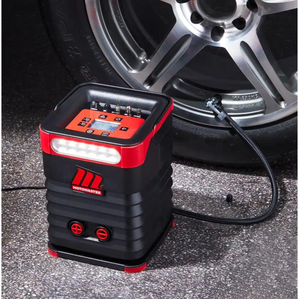 
                      
                        Arwani MOTOMASTER Hi-Flow Digital Tire Inflator 12V, 120 PSI, Suitable for Cars, SUV/Vans, Motorcycles and Bicycle Tires, Sports Equipment, Air Mattresses and much more 
                      
                    