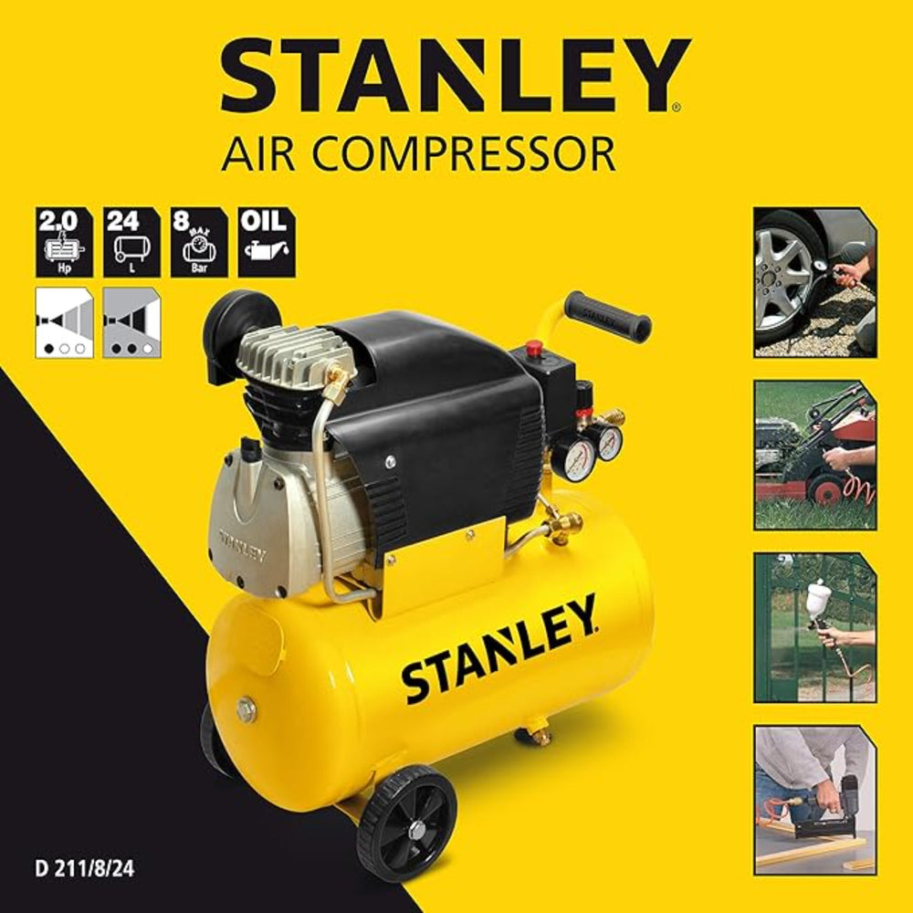 
                      
                        STANLEY Air Compressor with 24L Tank and 2.0 HP Motor - Arwani 
                      
                    