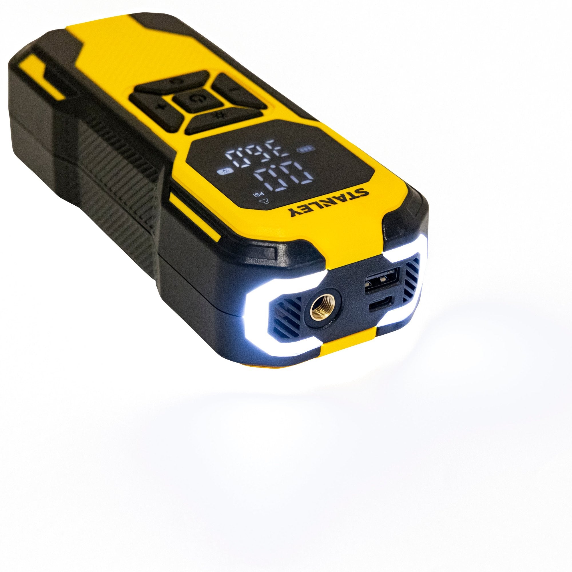 Digital Power Inflator STANLEY Cordless Tire Inflator, Digital Gauge, Max Air Delivery 150 PSi ...