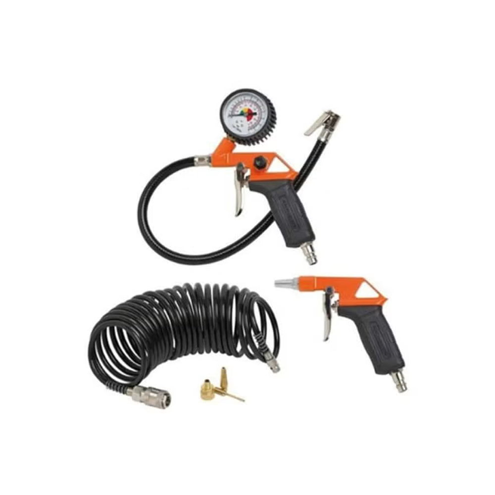 
                      
                        BLACK+DECKER Air Compressor Oil-Free with 50L Vertical Tank + 6 pcs Air Tools Kit - Arwani 
                      
                    