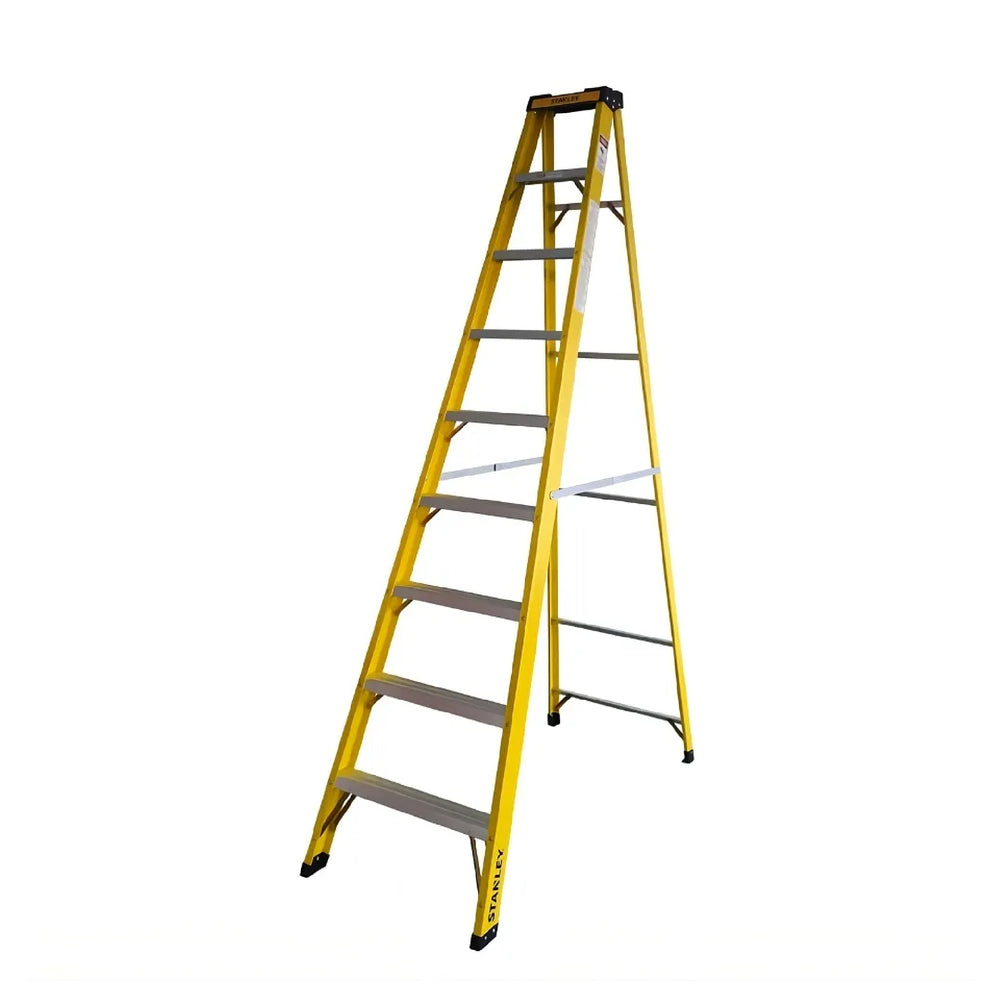 Arwani STANLEY Step Ladder 8 Steps Fibre Ladder Anti Slip Steps Non-Slip Rubber Edge Guards 150 KG Loading Capacity EN131 Approved 