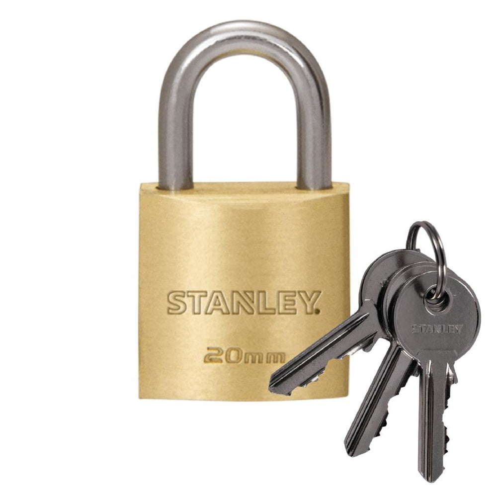 
                      
                        Arwani Stanley Padlock Brass 20mm Standard Shackle with 3 Keys 
                      
                    