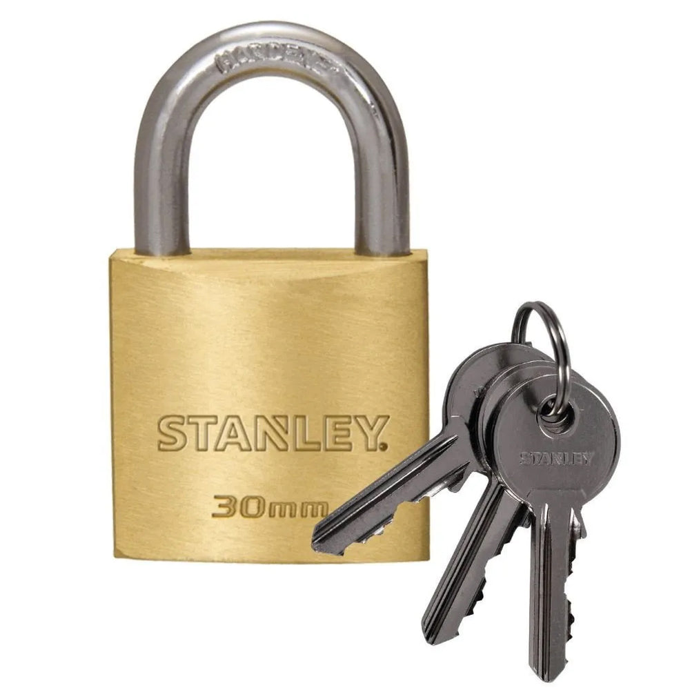 
                      
                        Arwani Stanley Padlock Brass 30mm Standard Shackle with 3 Keys 
                      
                    