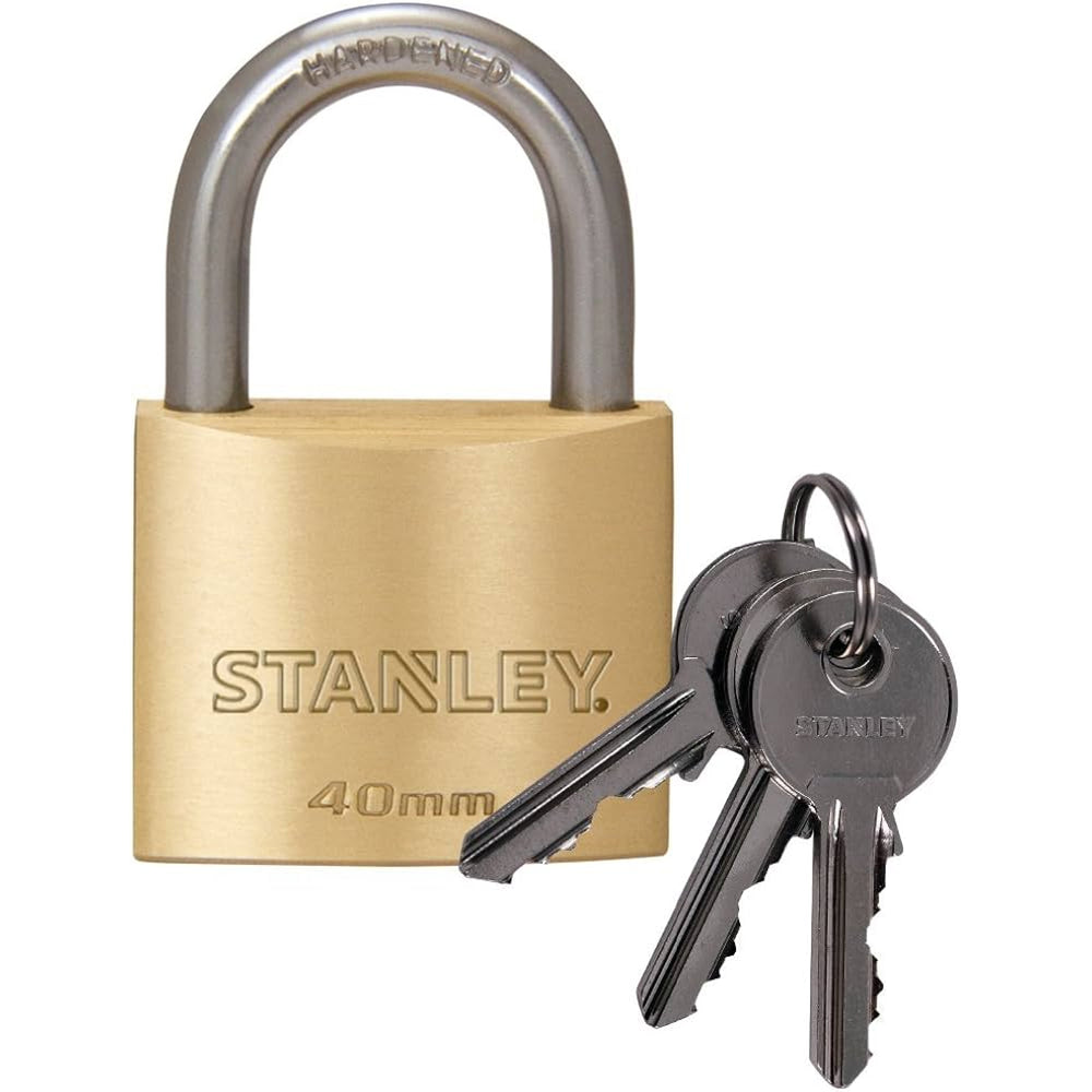 
                  
                    Arwani Stanley Padlock Brass 40mm long Shackle with 3 Keys 
                  
                