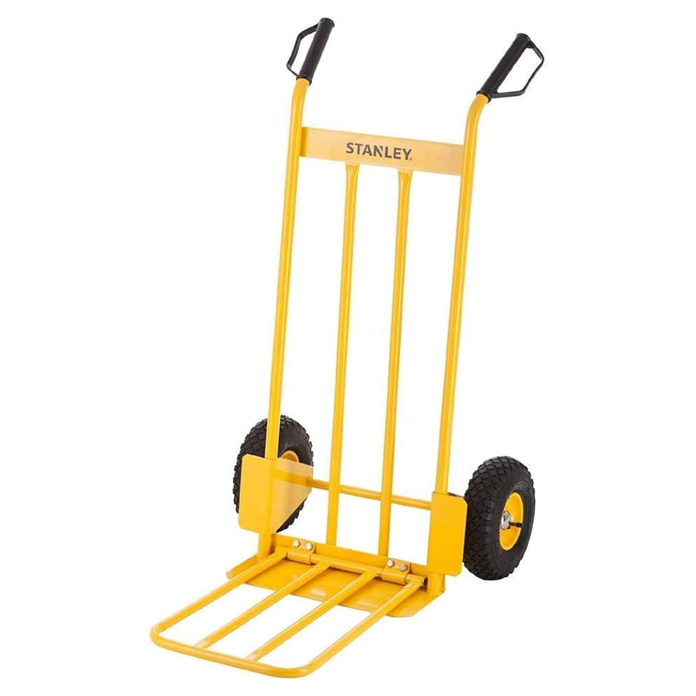 
                      
                        Arwani STANLEY Steel Hand Truck - 200 kg Load Capacity, Extra-Large Platform, Pneumatic Wheels, Foldable Design 
                      
                    