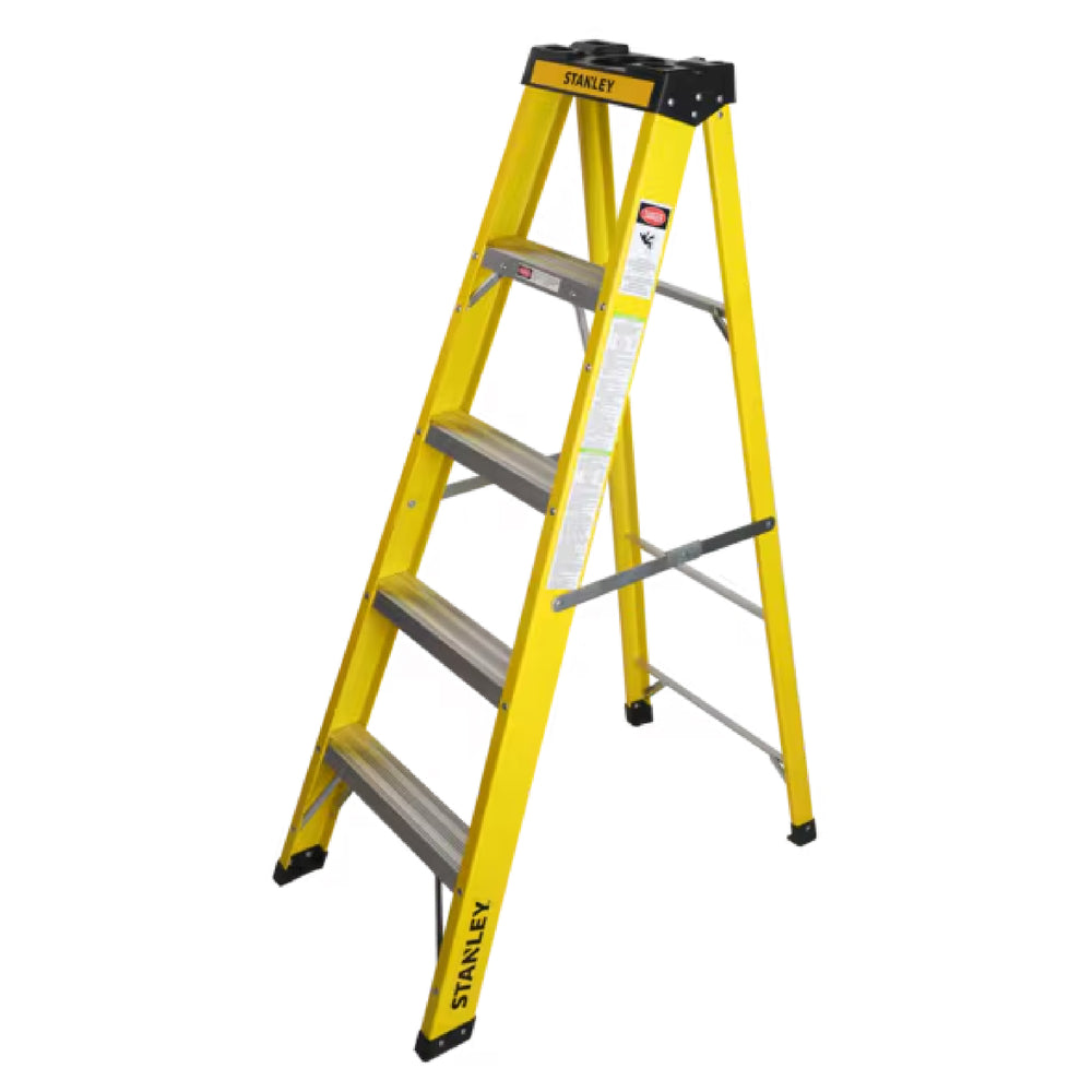 
                      
                        Arwani STANLEY Step Ladder 4 Steps Fibre Ladder Anti Slip Steps Non-Slip Rubber Edge Guards 150 KG Loading Capacity EN131 Approved 
                      
                    