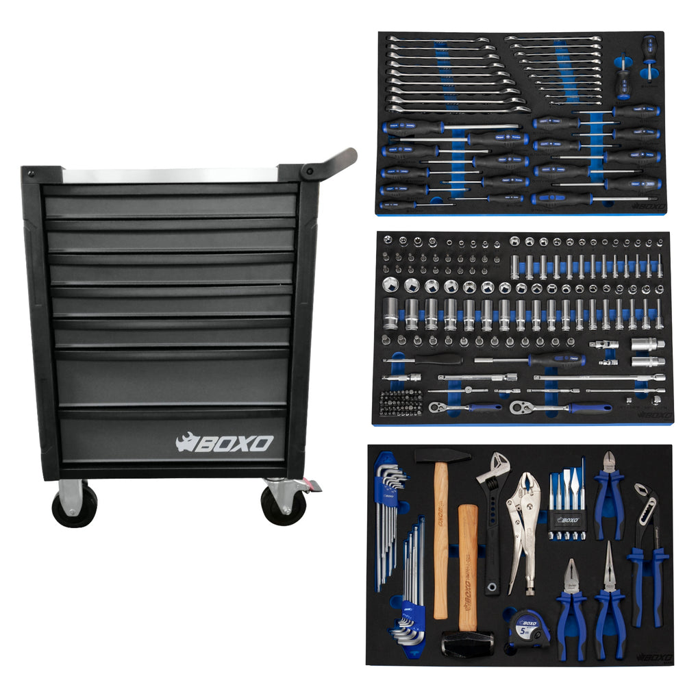 
                      
                        BOXO 7 Drawer Trolley with 233 Pcs Tool Set - Arwani 
                      
                    